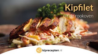 Kipfilet uit de rookoven  Kipreceptennl Lekker met zelfgemaakte koolsalade [upl. by Croteau413]