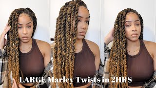 Marley Twists in 2HRs NO Rubberbands Crochet Method  Quick amp Easy Protective Style  SharronReneé [upl. by Rellia720]