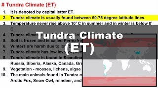 Koppen Scheme  Tundra Climate ET  UPSC IAS Geography [upl. by Anemix552]