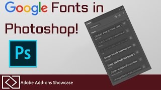 Fontea  Google Fonts in Photoshop  Adobe Addons Showcase [upl. by Hniv]