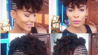 Protective Style Cornrow Updo With Curls [upl. by Dorahs]