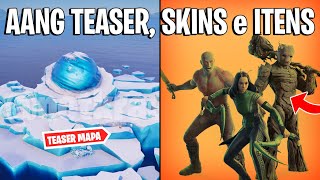 FORTNITE  AANG TEASER MAPA GUARDIÕES DA GALÁXIA SKINS e ITENS [upl. by Noirda]