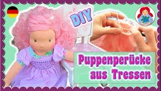 Puppen Perücke häkeln mit Tressen wefts  Sami Doll Tutorials [upl. by Oirretna209]