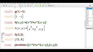 wxMaxima funciones de varias variables y vectoriales Gradiente y matriz Jacobiana [upl. by Yunfei]