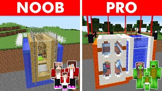 Minecraft NOOB vs PRO SAFEST CLIFF HOUSE BUILD CHALLENGE WITH FAMILY [upl. by Nhguavaj]