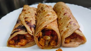 Delicious paneer tikka roll  paneer Kathi roll recipe easy paneer roll recipe recipe paneerroll [upl. by Nierman]