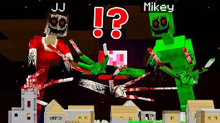 JJ and Mikey Became THE CORRUPTED SCARY MIMIC and Attack the Village in Minecraft  Maizen [upl. by Erelia804]