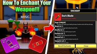 Blox Fruits How To ENCHANT Your SWORDGUN In Update 20 [upl. by Cacia]