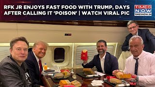 Donald Trump Musk And RFK Jr Enjoy Fast Food Days After Calling It Poison  Watch Viral Picture [upl. by Sordnaxela781]