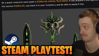 AQW Infinity Steam Playtest Rare Playtest Reward [upl. by Anaitsirhc]