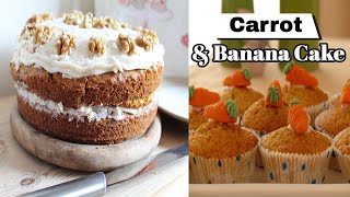 Carrot amp Banana Cake without baking powder and soda Khmer [upl. by Zaneta]