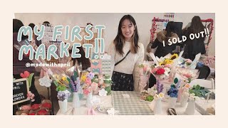 🌷My First MarketCraft Fair 🌷Selling Crochet Flowers Keychains Tote bags for Valentines Day [upl. by Hadrian]