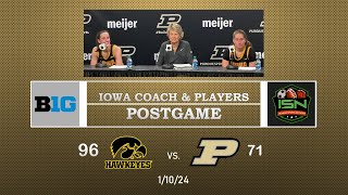 Iowa PostGame Press Conference Caitlyn Clark Coach Bluder Kate Martin After 9671 Win Over Purdue [upl. by Nilre310]