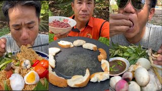 ASMR VANLONG VLOGS EATING SHOW yummy food mukbang ngontinhhay yellownoodlesoup babyeggs [upl. by Anderer622]