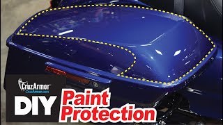 How to install Motorcycle Paint Protection PPF DIY Saddle Bag Lid [upl. by Nuawtna426]