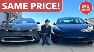 PlugIn Hybrid vs Full Electric  Toyota Prius Prime and Tesla Model 3 Compared [upl. by Crispas]