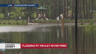 Flooding underway at Ashley River Park in Dorchester County [upl. by Alecram]