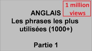 Débutants cours danglais 1000 phrases les plus utilisées  pt1 [upl. by Aneel913]