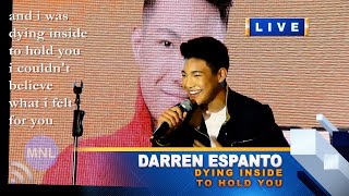 KARAOKE DYING INSIDE TO HOLD YOU Darren Espanto Momentum Live MNL [upl. by Neemsay]