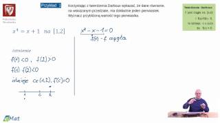odc 12 Twierdzenie Darboux  przybliżone rozwiązywanie równań [upl. by Irak]