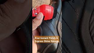 Shoes Polishing With Kiwi Instant Polish amp Express Shine Sponge [upl. by Nievelt]