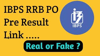 RRB PO Pre Result Link  Real or Fake [upl. by Sutelc565]