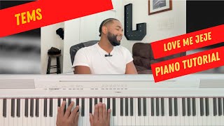 Tems  Love Me JeJe Piano Tutorial [upl. by Nylhtiak]