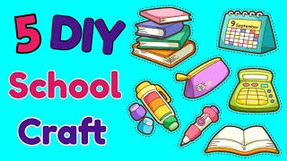 5 EASY CRAFT IDEAS  School Craft Idea  DIY Craft School hacks Origami craftpaper craft idea [upl. by Nerok]