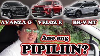 Toyota Avanza G vs Toyota Veloz E vs Honda BRV  Sibs On The Goals avanza veloz hondabrv [upl. by Egnalos705]