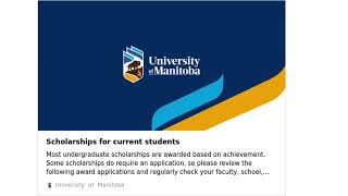 University of Manitoba – Scholarships to study in Canada  International students [upl. by Ceil]