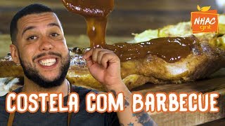 Costelinha suína com molho barbecue e batatas grelhadas  Nhac na Brasa [upl. by Harutak607]