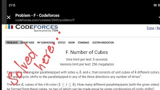 F Number of Cubes solution code Codeforces Round 992Div2codeforces [upl. by Kinny326]