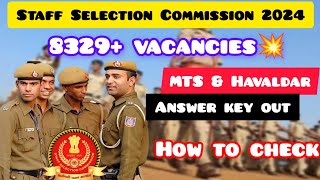 9300 Vacancies💥 SSC MTS amp Havaldar recruitment 2024👮  Answer key out [upl. by Ardnikat]