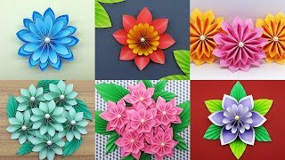 Best 6 Easy Paper Flowers Tutorial  DIY Paper Flower Crafts [upl. by Siana506]