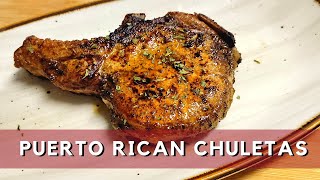 Juicy Chuletas Fritas  Puerto Rican Pork Chops [upl. by Carmita]