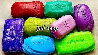 ASMR DRY SOAP CUTTING  CUTTING VERY DRY PURPLEREDGREEN SOAP [upl. by Amaso751]