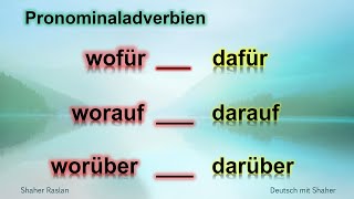 ظروف الأحرف في اللغة الالمانية  Die Pronominaladverbien Worüber darüber womit damit worauf darauf [upl. by Nohsyar]