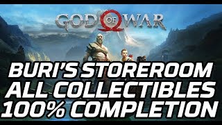 God of War Buris Storeroom  All Collectibles Legendary Chests Odins Raven [upl. by Ahsoik599]