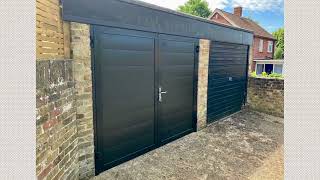 Fort Doors 20mm Medium Rib Side Opening Garage Door in Black [upl. by Sheya]