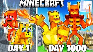 I Survived 1000 Days as FIRE CREATURES in HARDCORE Minecraft [upl. by Newell]