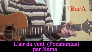 Pocahontas LAir du vent Les Couleurs du vent Colors Of The Wind Cover guitare Accords cover 1995 [upl. by Hsenid]