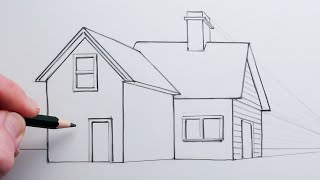 How to Draw a House using OnePoint Perspective for Beginners [upl. by Ettelra]