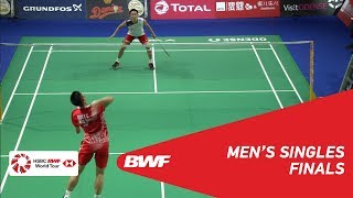 F  MS  CHOU Tien Chen TPE 4 vs Kento MOMOTA JPN 2  BWF 2018 [upl. by Dobson]