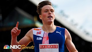 Karsten Warholm follows up 400 hurdles title with 400m win in Stockholm  NBC Sporrts [upl. by Serdna]