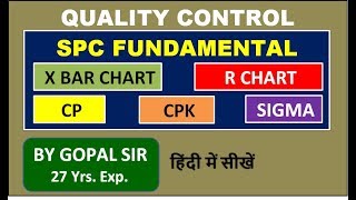 QUALITY CONTROL  SPC FUNDAMENTAL  X BAR CHART  R CHART  CP  CPK  SIGMA  L4  BY GOPAL SIR [upl. by Epifano]