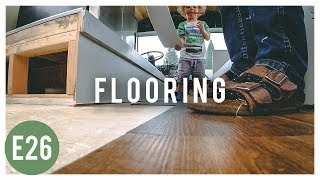 How To Install Luxe Plank Flooring  Skoolie Bus Conversion  E26 [upl. by Karli]