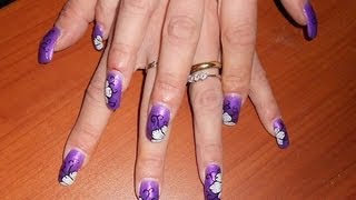 Nails Art in Gel Uv Tutorial semplici e carine [upl. by Halette]