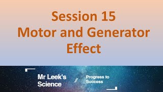 Session 15 Motor and Generator Effect AQA Science [upl. by Romulus]