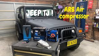 Jeep TJ build HOW to install  ARB CKMA12 Air Compressor Install Easy DIY [upl. by Marjy]