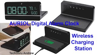 AURIOL Digital Alarm Clock With Wireless Charging Station REVIEW [upl. by Aubine]